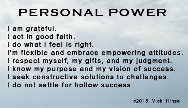 Personal Power Card, Vicki Hinze